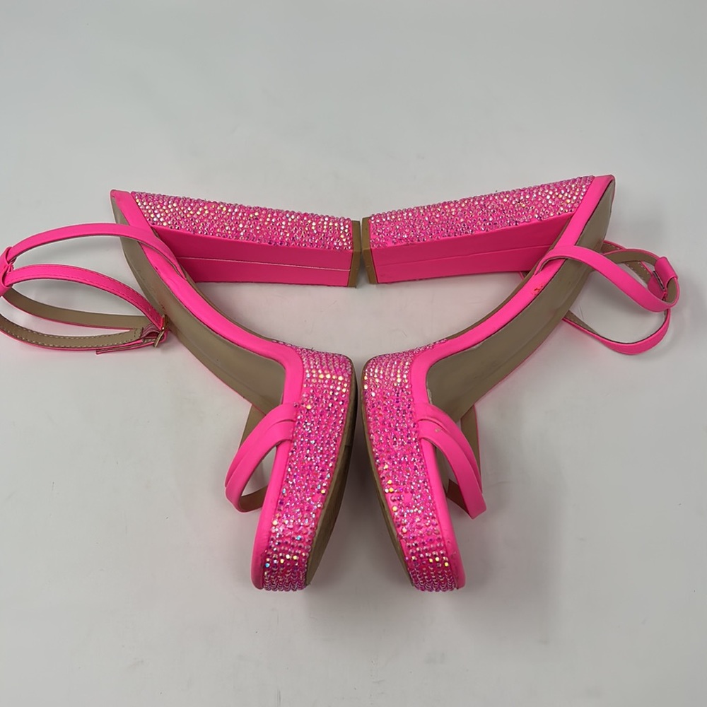 Elisabet Lang Pink Rhinestone Heel Barbie Shoes Size 8.5 Excellent Condition - Picture 5 of 11